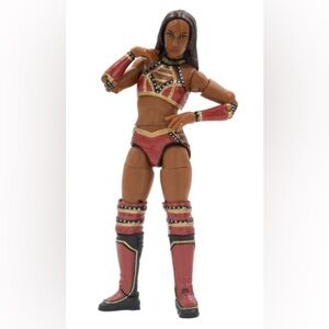 This used red velvet aew figure has one lost hand.